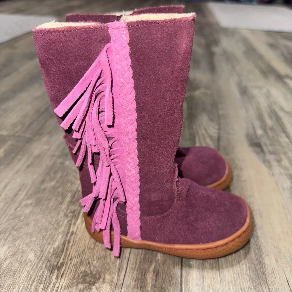 Livie & Luca Purple Fringe Kids Boots